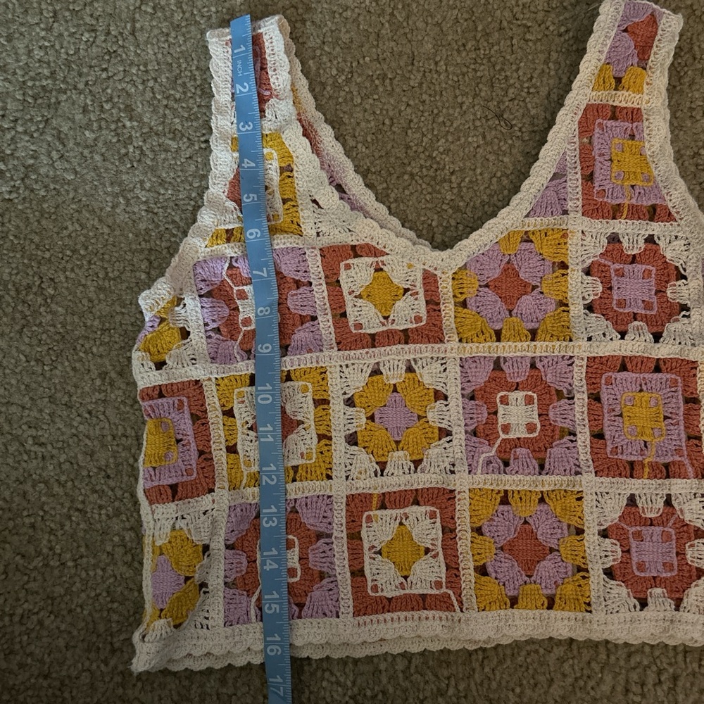 Rebellion Multicolor Crochet Crop Top - Picture 5 of 5